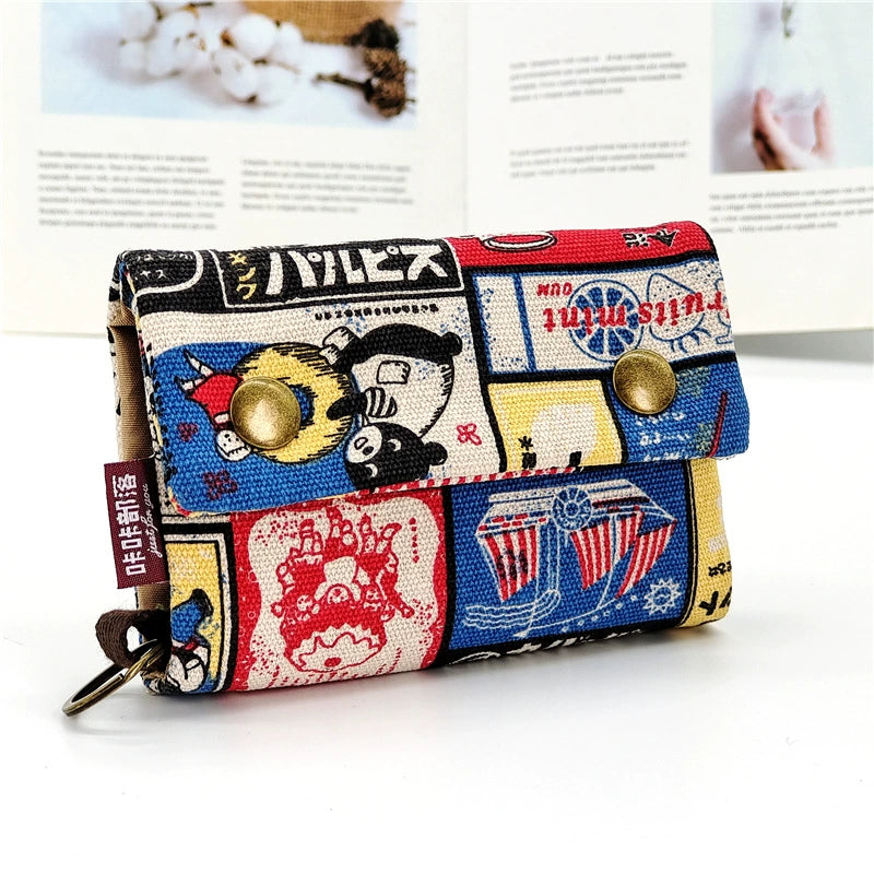 Cute Wallet Foldable Coin Purse Small Bag Male and Female Students Ins Small Portable Wallet Card Bag Integrated