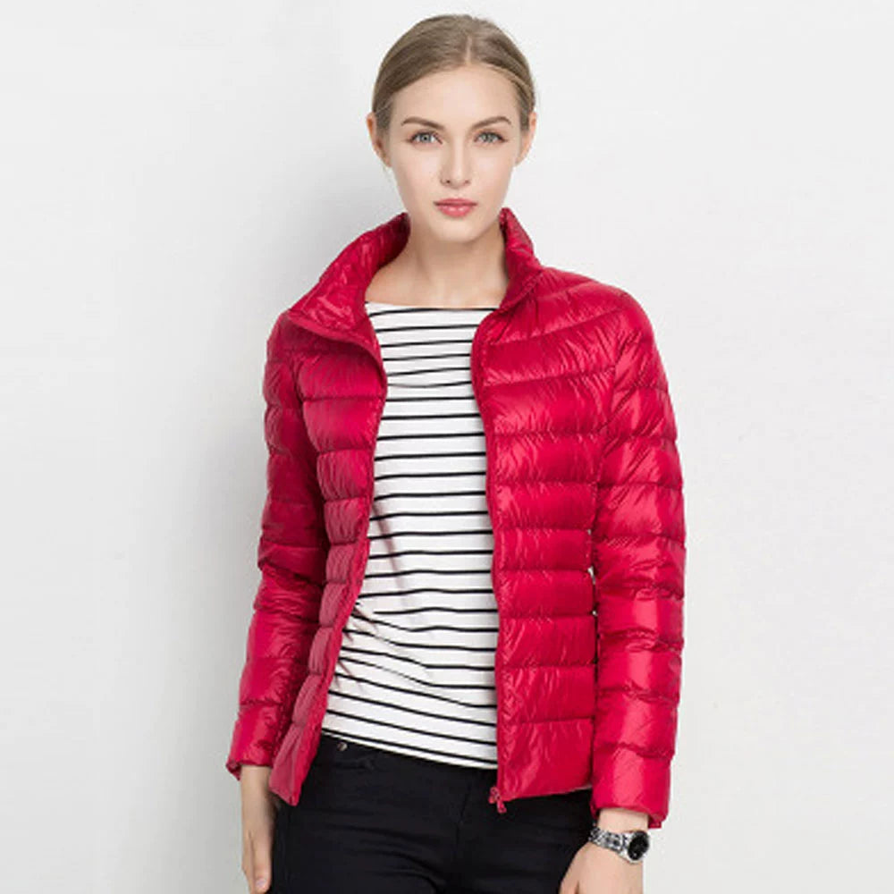 Thin Lightweight Short Type Korean-Style Stand Collar Winter Clothes down Jacket