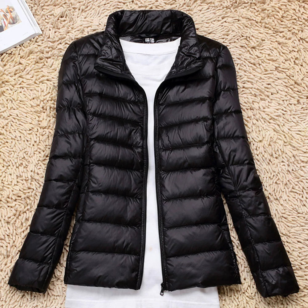Thin Lightweight Short Type Korean-Style Stand Collar Winter Clothes down Jacket