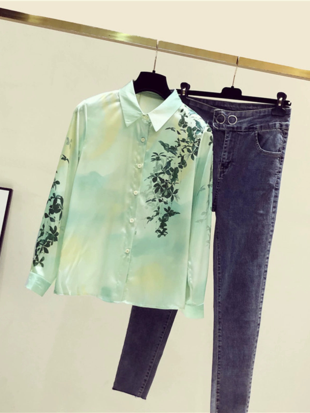 Chinese Style Retro Shirt Mulberry Silk Long Sleeve Top Satin