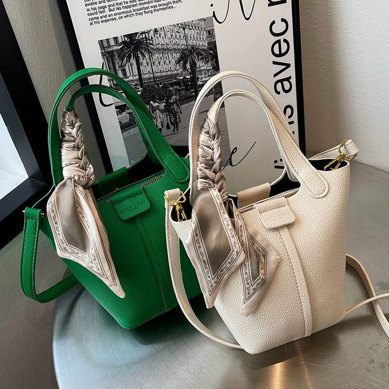Fashionable All-Match Best Selling Vegetable Basket Textured Bucket Bag
