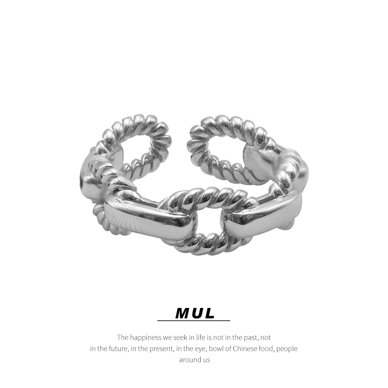 Accessible Luxury Sterling Silver Fancy Ins Little Finger Ring Women's Chain