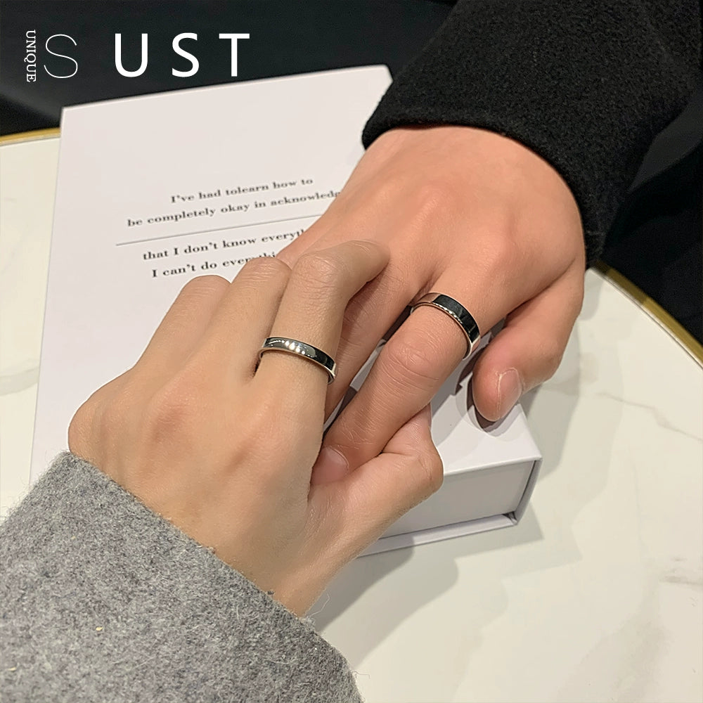 INS Titanium Steel Single Non-Fading Female Lettering Ring