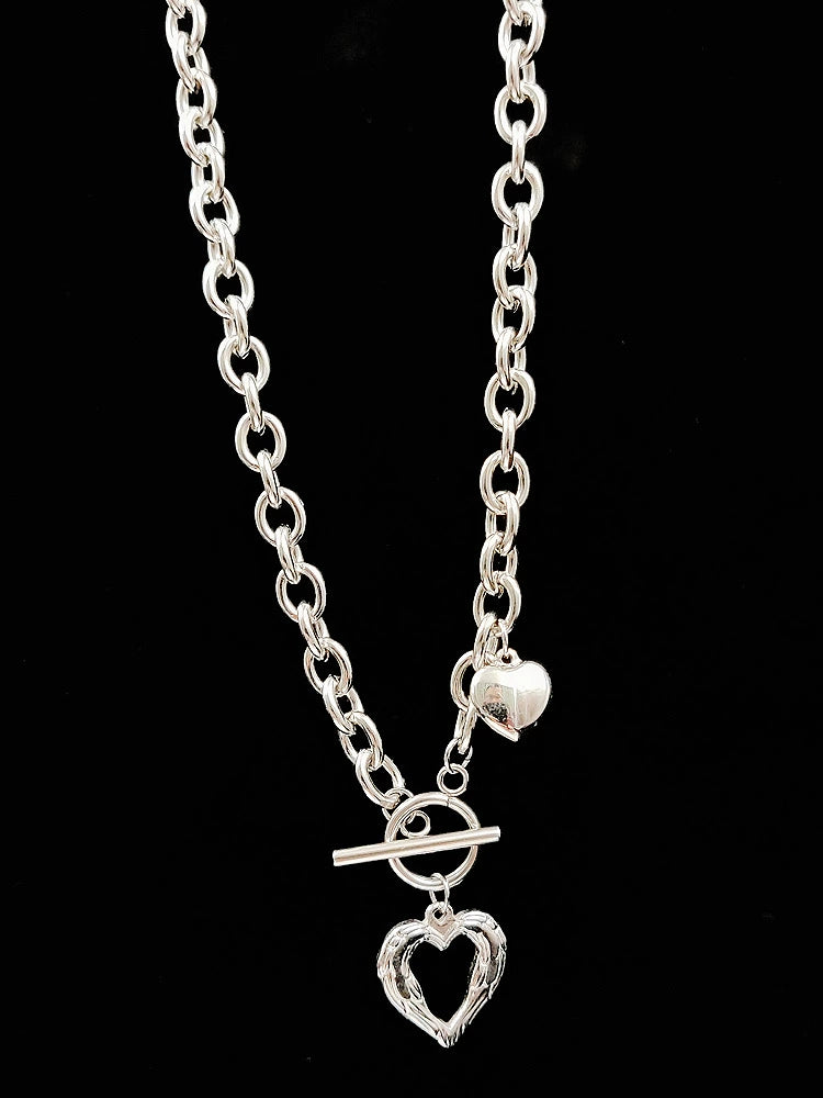 Heart Titanium Steel Necklace Clavicle Chain Non-Fading Female Springtide Niche Design Cold Wind Hip Hop