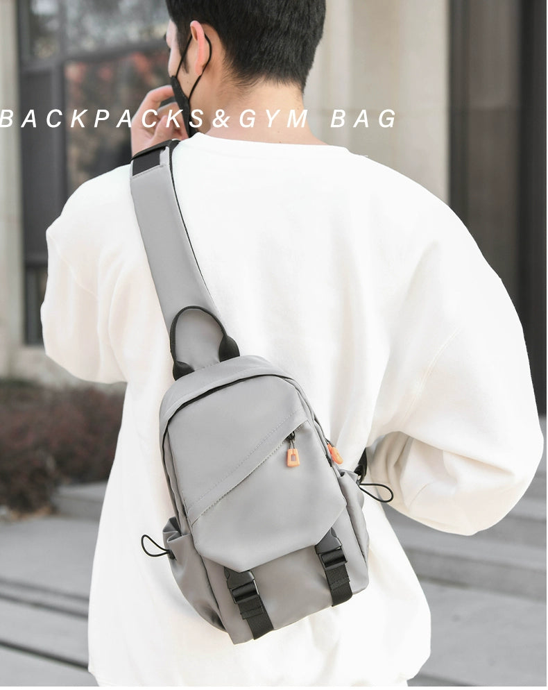 New Chest Bag Men's Casual Sports Backpack Fashion Trendy Multi-Functional Satchel Men's and Women's Neutral Trendy Small Backpack Tide
