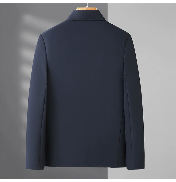 Romon Woolen Jacket Men's Spring and Autumn Lapel Business Casual Wool Jacket Clothing for Middle-Aged Dad Thin Jacket
