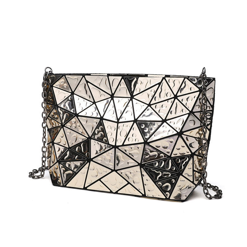 Diamond Pattern Sequins Water Drop Shoulder Bag Casual Laser Chain
