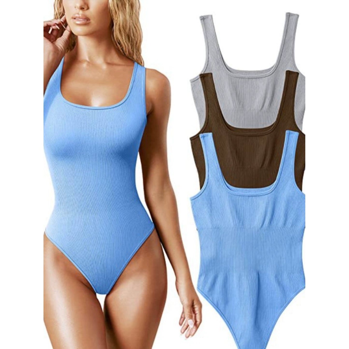 European and American Amazon Summer U-Neck Sleeveless Tight Vest