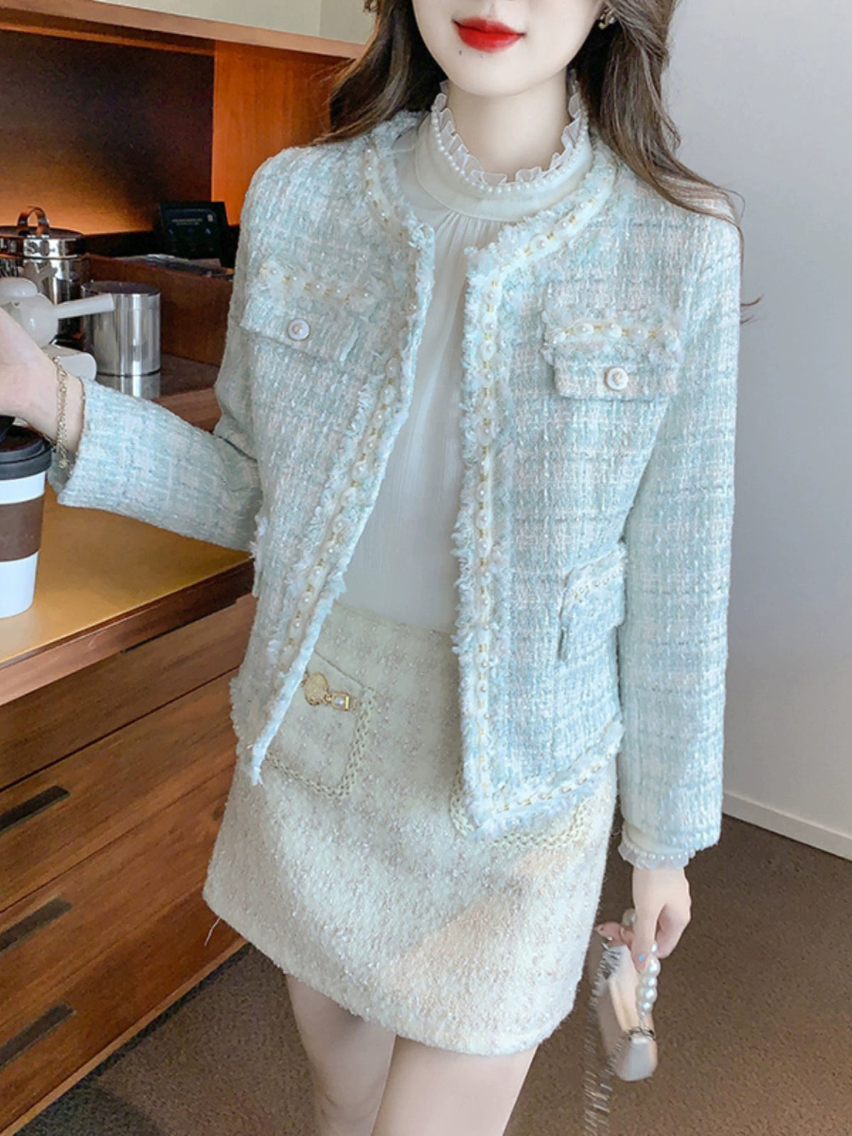 Socialite Chanel Tweed Short Chic Outwear