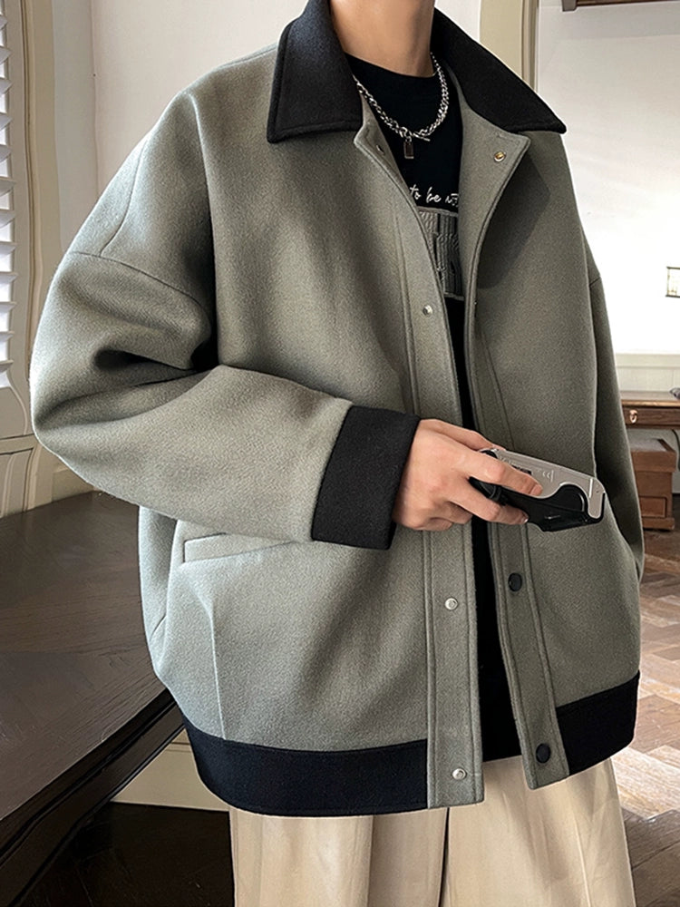 Graceful Outerwear Men's Spring and Autumn Fashion Brand Retro Young Style Men's Fashion Handsome High Sense American Woolen Jacket