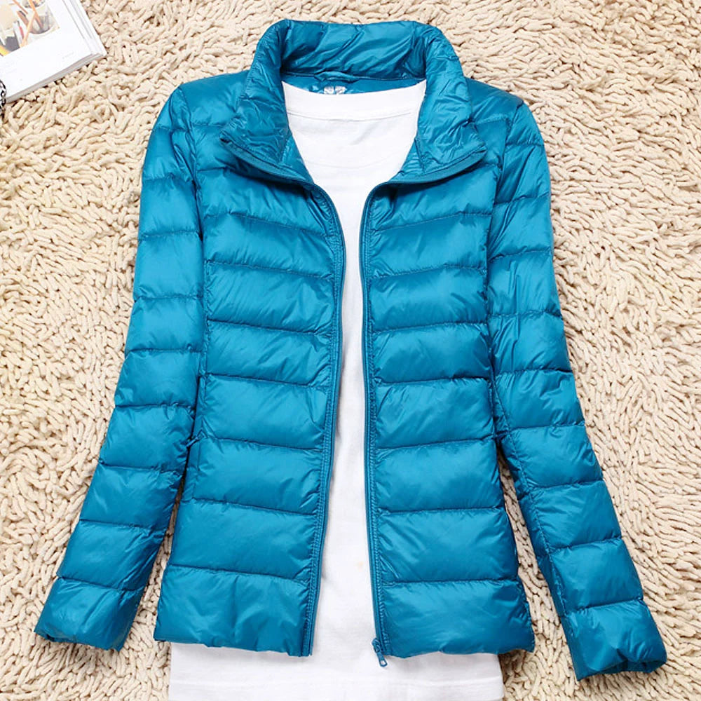 Thin Lightweight Short Type Korean-Style Stand Collar Winter Clothes down Jacket
