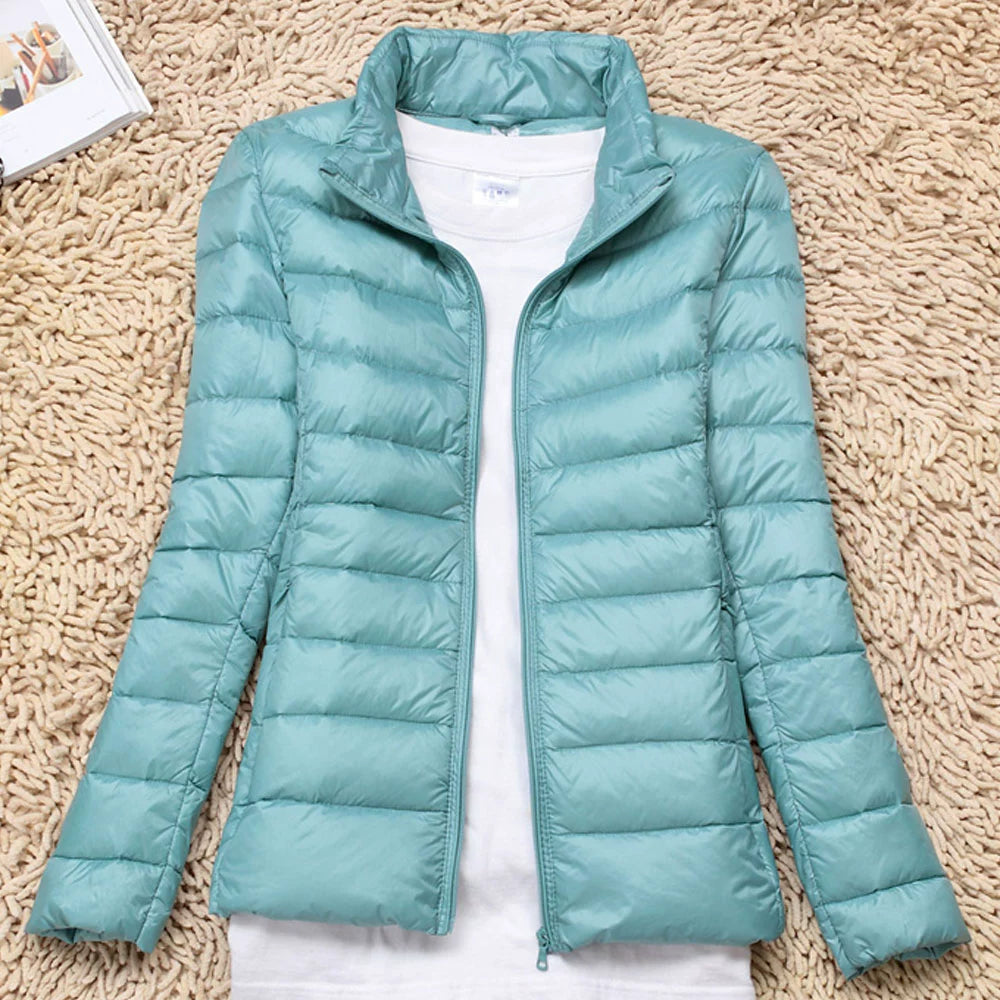 Thin Lightweight Short Type Korean-Style Stand Collar Winter Clothes down Jacket