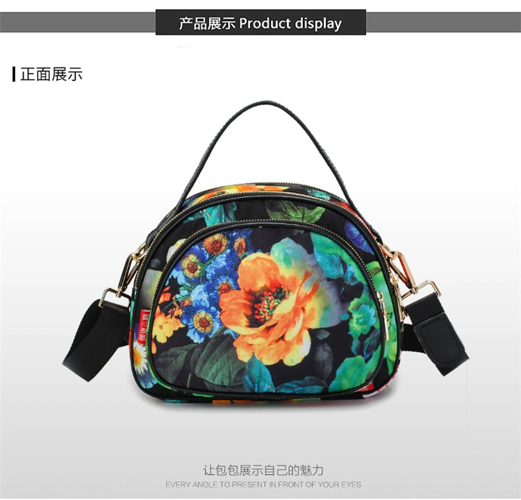 Online Influencer Fashion Printed Oxford Cloth Woman's Single Shoulder Bag