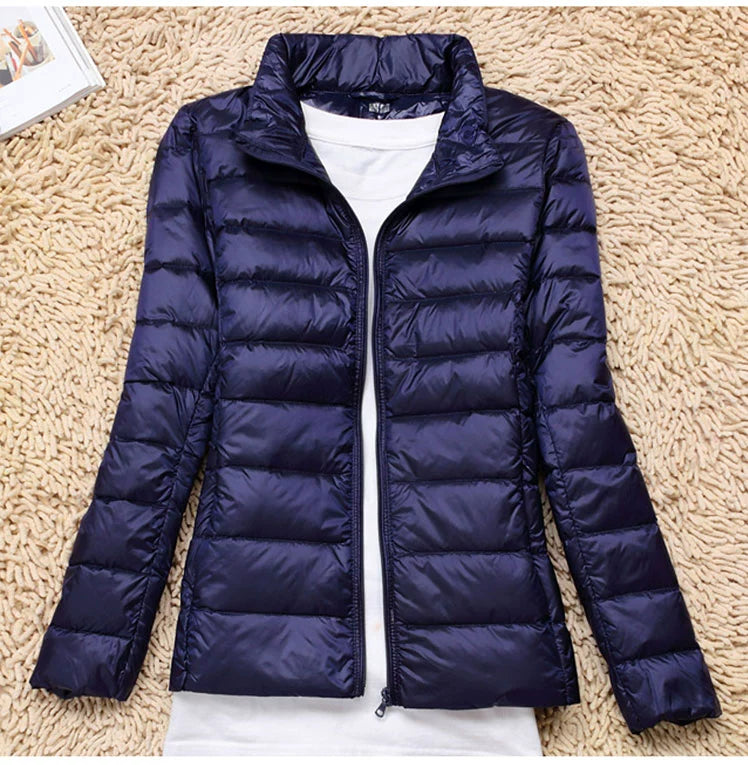Thin Lightweight Short Type Korean-Style Stand Collar Winter Clothes down Jacket