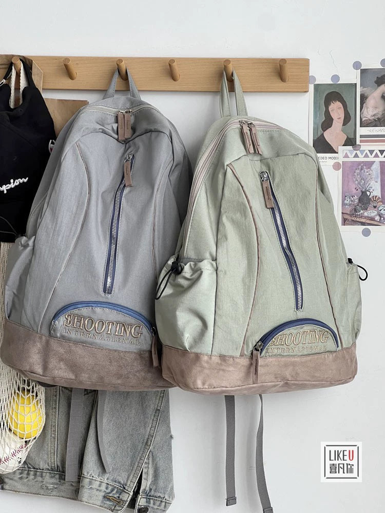 Original Japanese and Korean Style Retro Work Clothing Schoolbag Embroidery