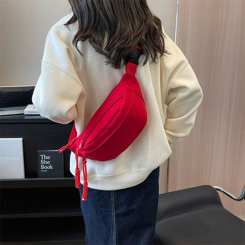 Red Casual Sports Niche Style Lightweight Cycling Chest Bag
