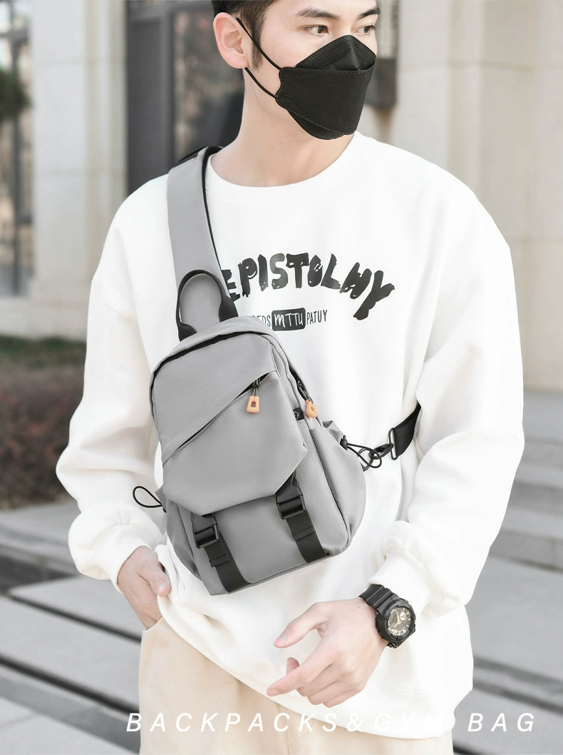 New Chest Bag Men's Casual Sports Backpack Fashion Trendy Multi-Functional Satchel Men's and Women's Neutral Trendy Small Backpack Tide