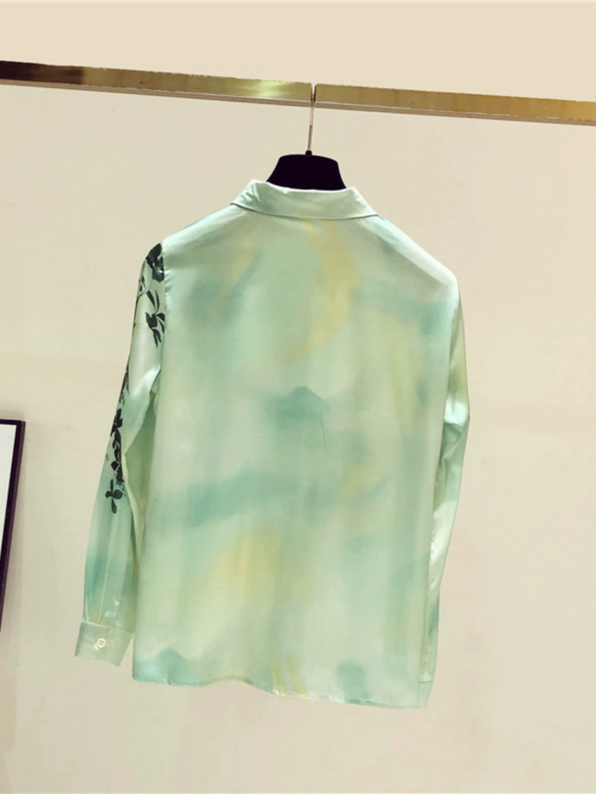 Chinese Style Retro Shirt Mulberry Silk Long Sleeve Top Satin