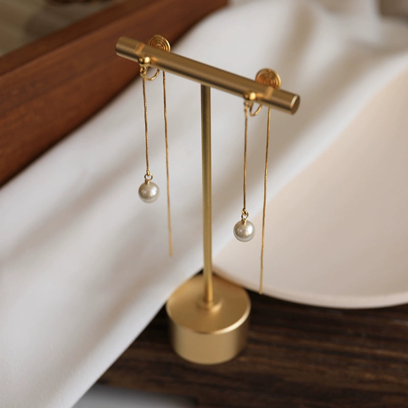 Long Fringe Earrings Earrings Slim Autumn and Winter Pearl