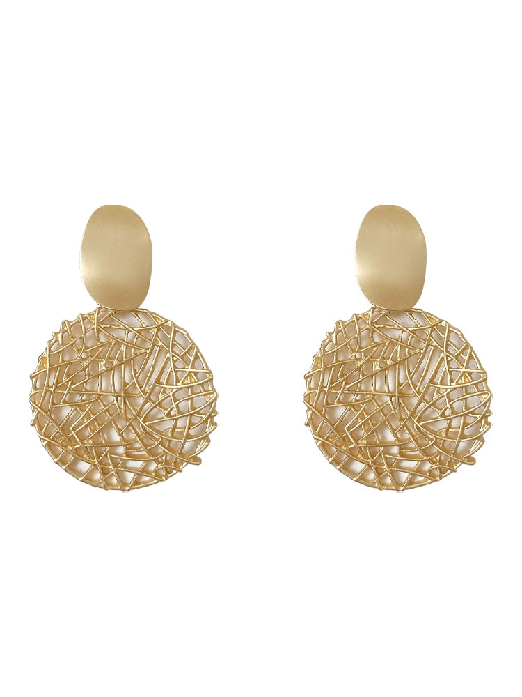 Metal Woven Mesh Dongdaemun Earrings Circle