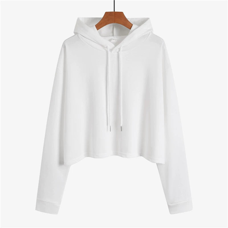 Loose Sweater Fall High Waist Hooded White