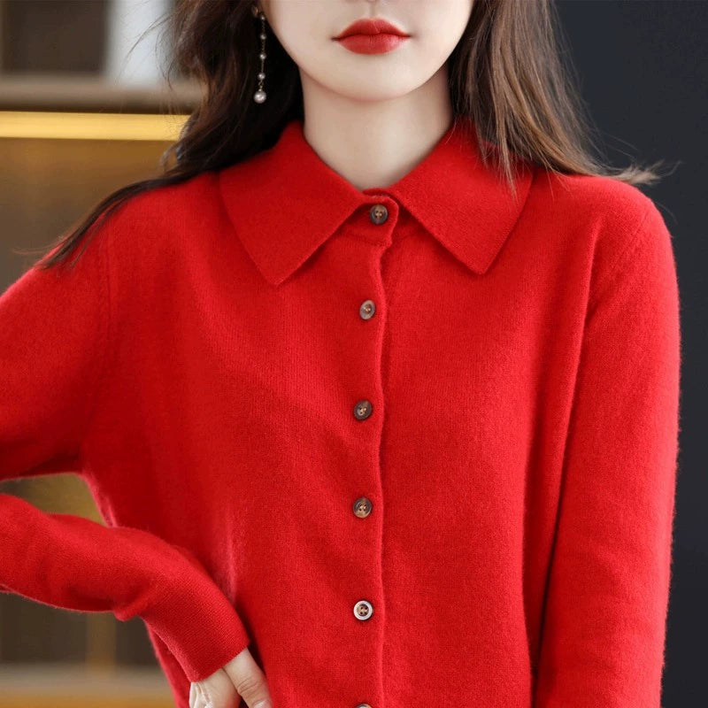 Polo Spring Autumn Outerwear Wool Temperament Base Shirt