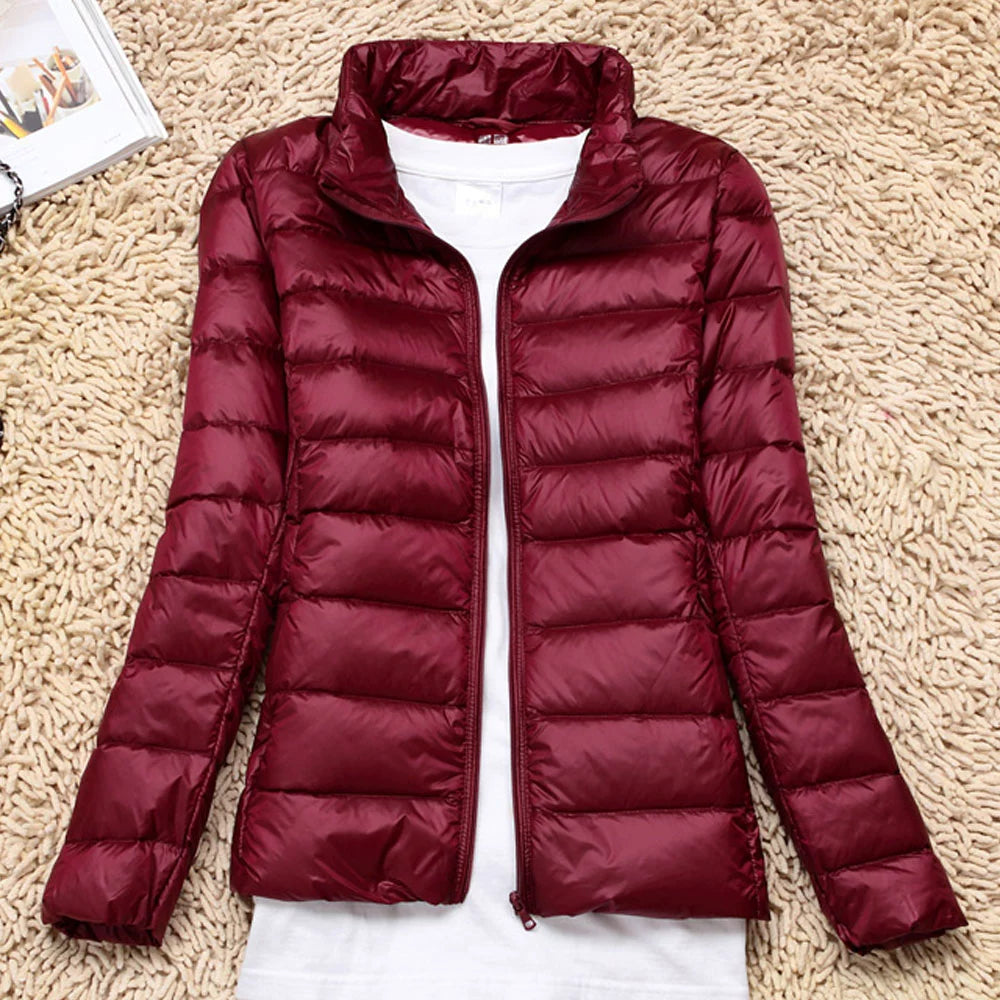 Thin Lightweight Short Type Korean-Style Stand Collar Winter Clothes down Jacket
