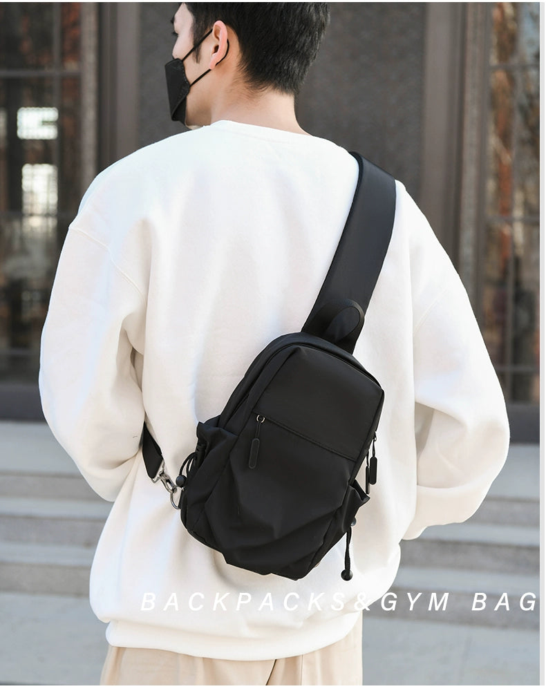New Chest Bag Men's Casual Sports Backpack Fashion Trendy Multi-Functional Satchel Men's and Women's Neutral Trendy Small Backpack Tide