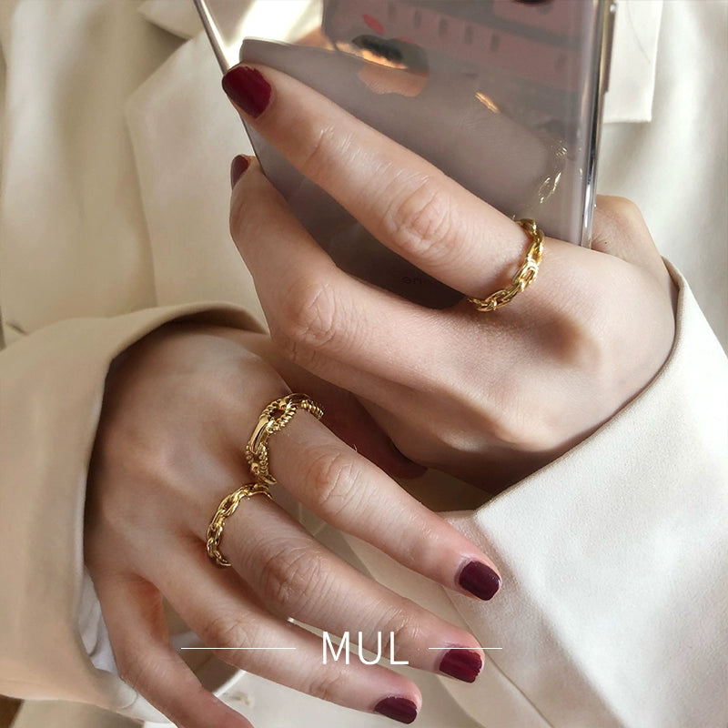 Accessible Luxury Sterling Silver Fancy Ins Little Finger Ring Women's Chain