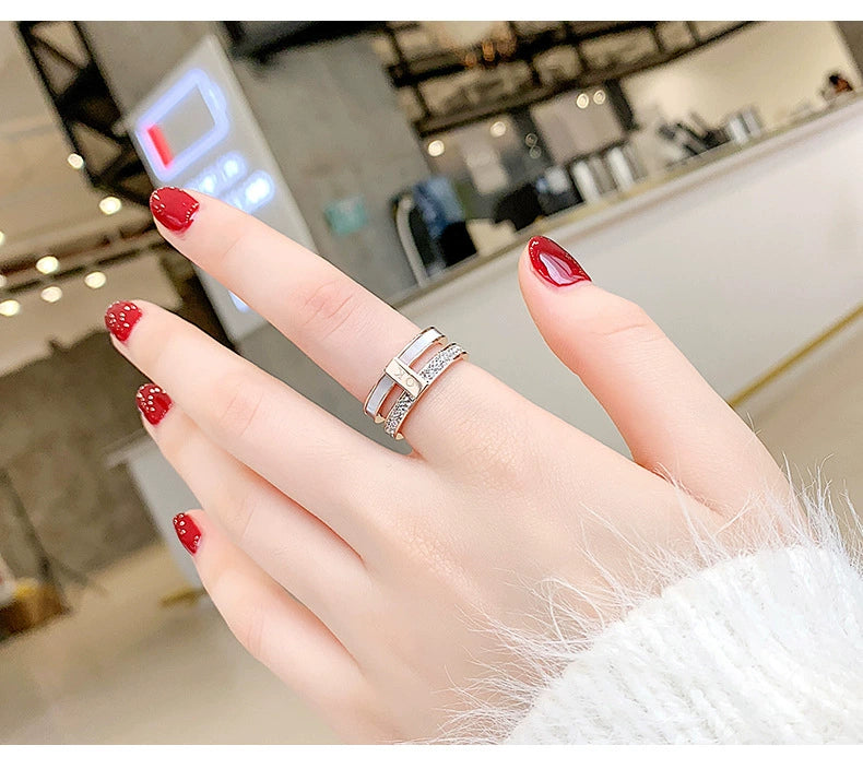 Women's Ins Titanium Steel No Fading Rose Gold Shell Ring