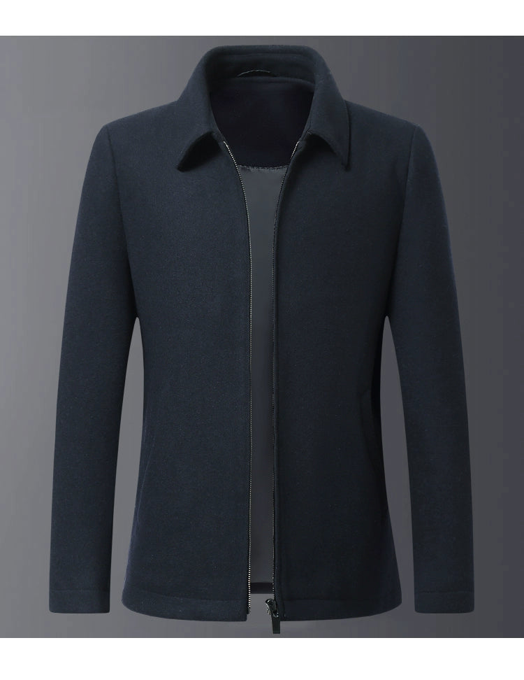 Romon Woolen Jacket Men's Spring and Autumn Lapel Business Casual Wool Jacket Clothing for Middle-Aged Dad Thin Jacket