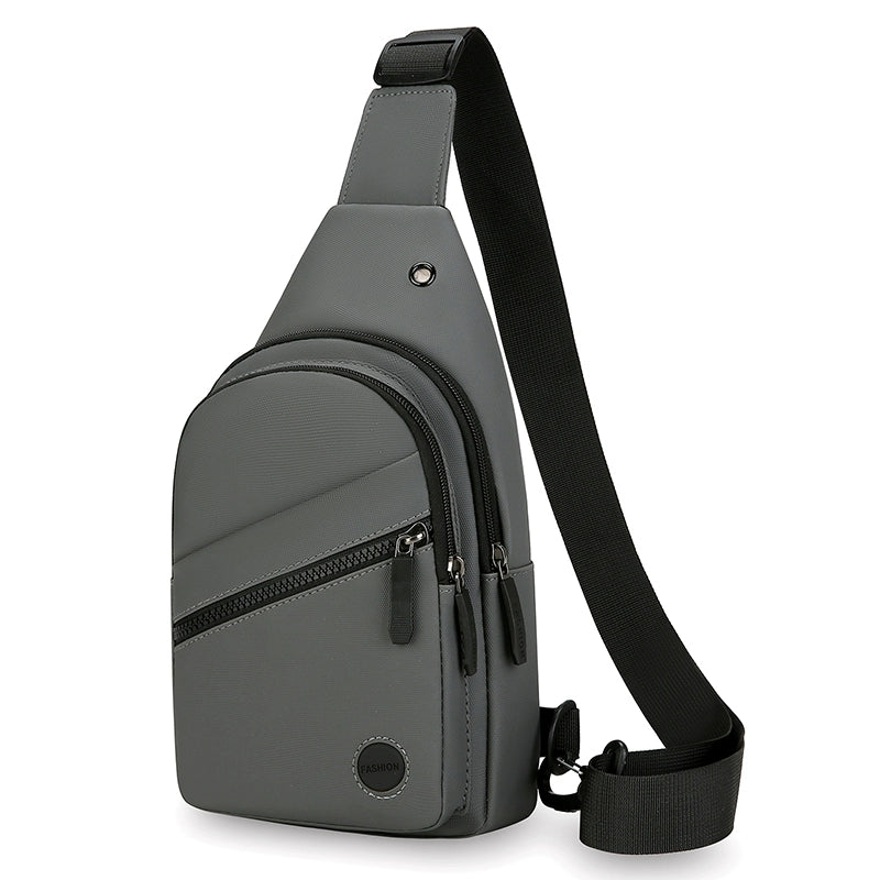 Men Casual Canvas Shoulder Black Chest Pack