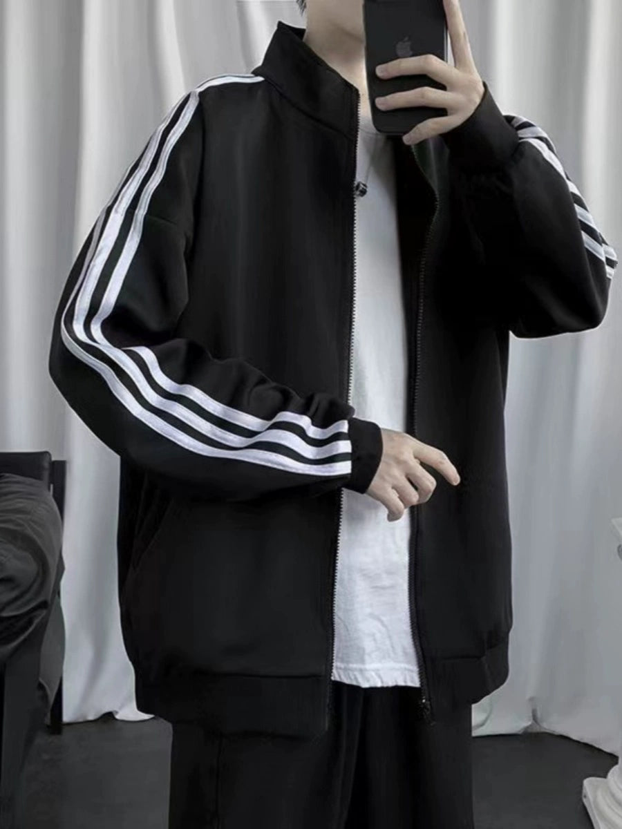 Three Bars K-style Sports Loose Spring and Autumn Baseball Uniform