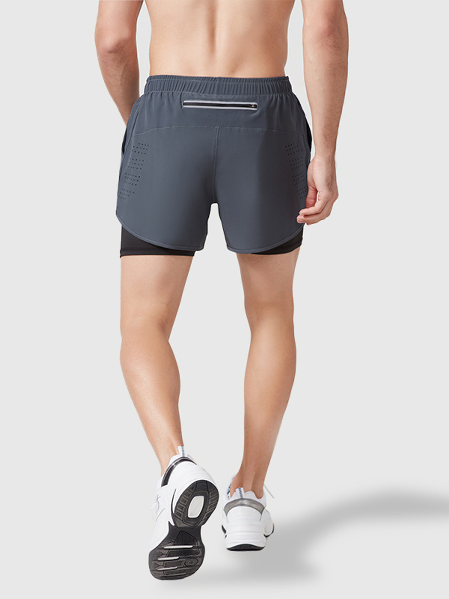 Sports Shorts Men's Running Marathon Track and Field Loose Shorts Quick-Drying Lining Fashion Tape Double-Layer Fitness Summer