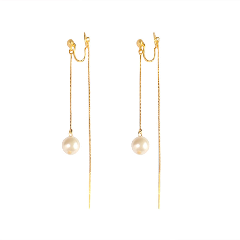 Long Fringe Earrings Earrings Slim Autumn and Winter Pearl