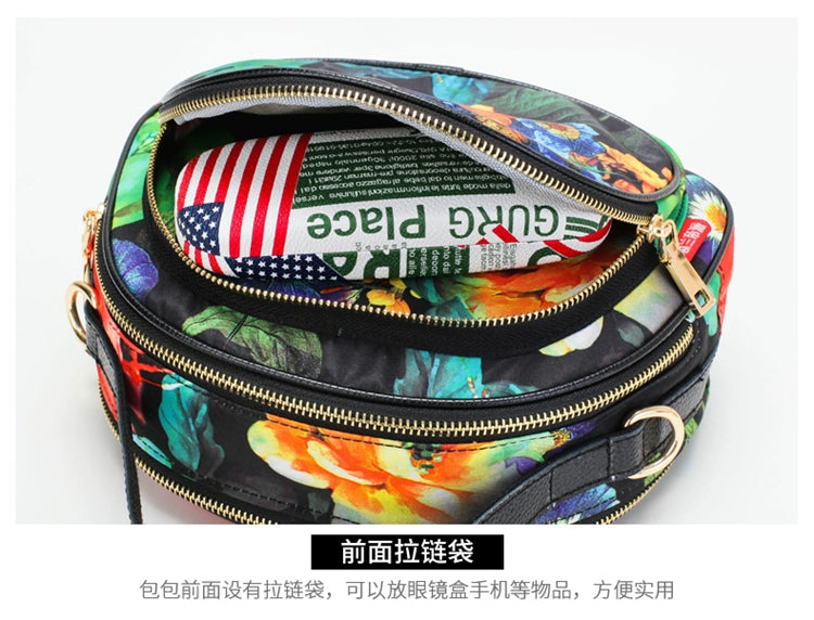 Online Influencer Fashion Printed Oxford Cloth Woman's Single Shoulder Bag