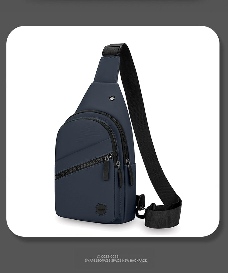 Men Casual Canvas Shoulder Black Chest Pack