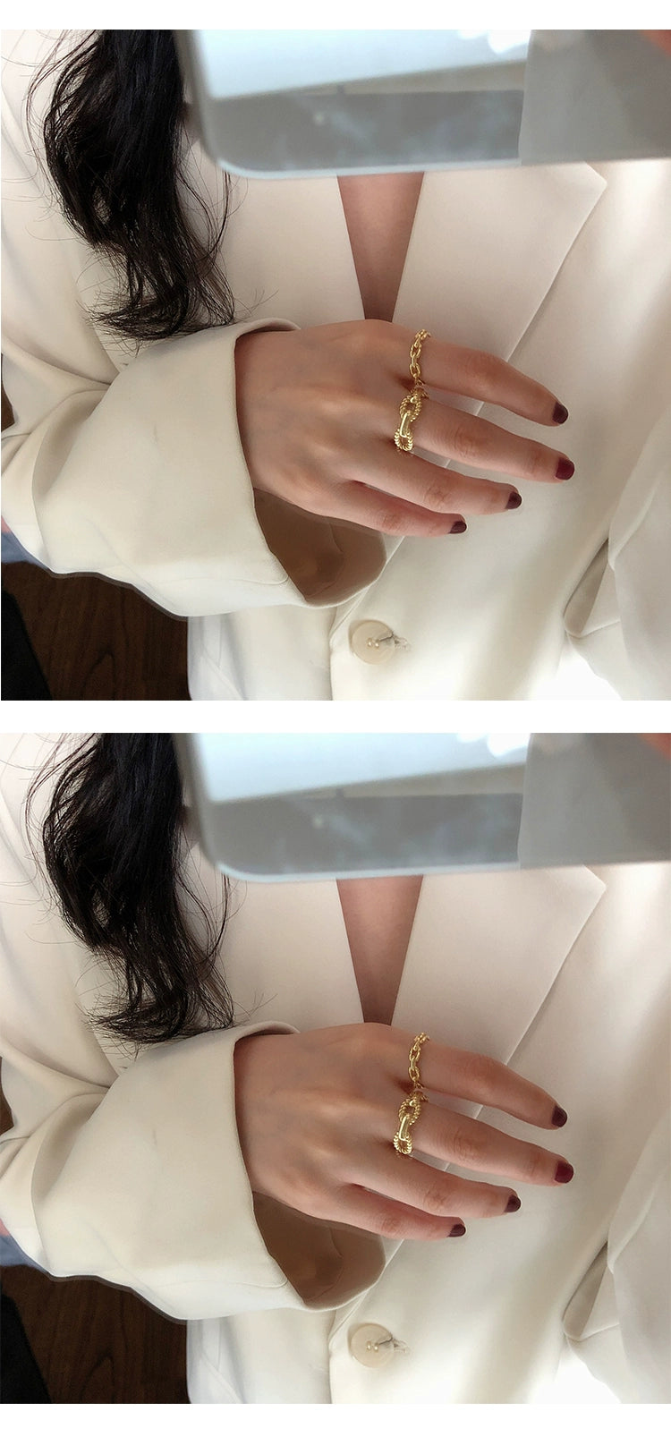 Accessible Luxury Sterling Silver Fancy Ins Little Finger Ring Women's Chain
