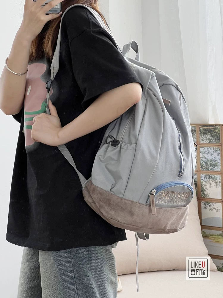 Original Japanese and Korean Style Retro Work Clothing Schoolbag Embroidery