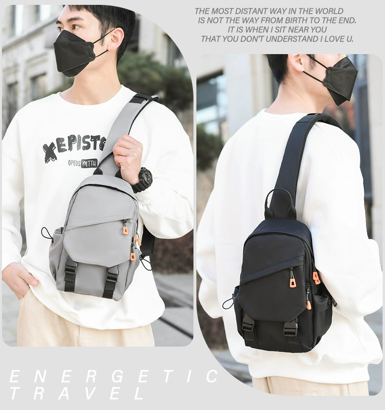 New Chest Bag Men's Casual Sports Backpack Fashion Trendy Multi-Functional Satchel Men's and Women's Neutral Trendy Small Backpack Tide