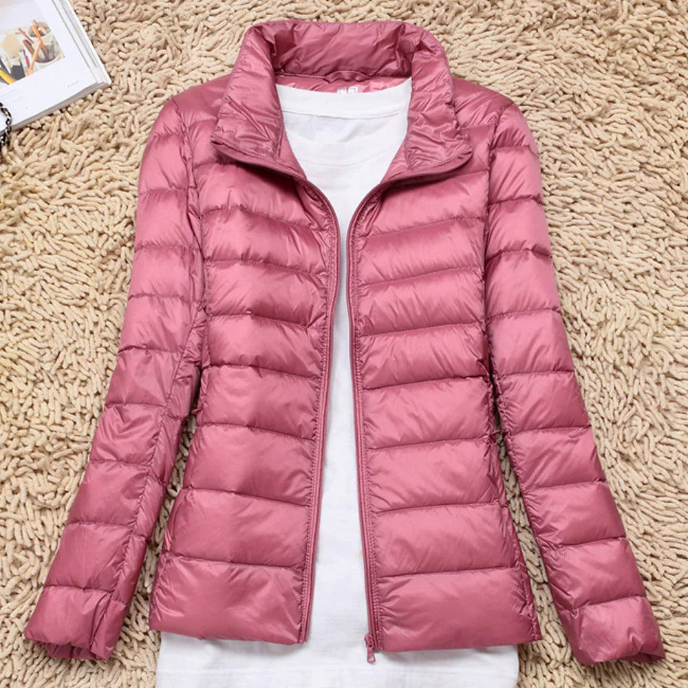 Thin Lightweight Short Type Korean-Style Stand Collar Winter Clothes down Jacket