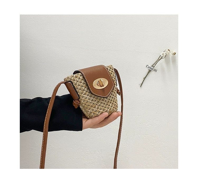 Summer Mini Woven Small Bag Shoulder Beach Travel
