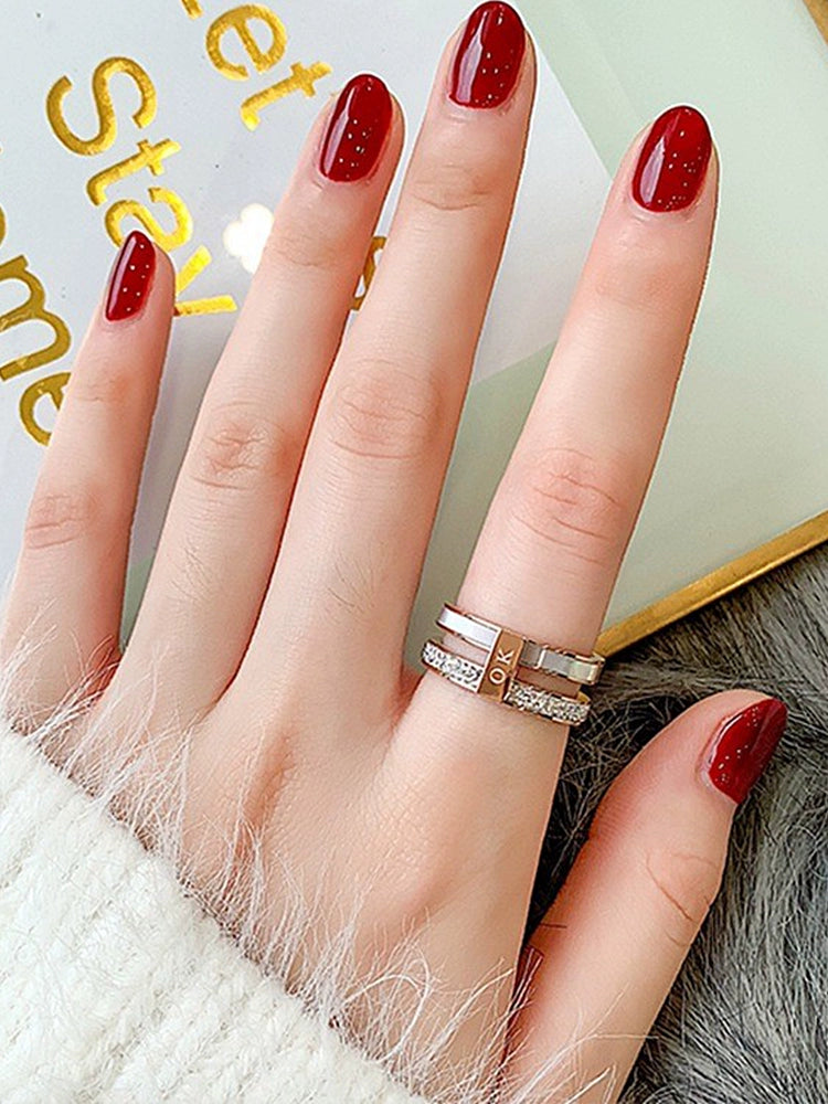 Women's Ins Titanium Steel No Fading Rose Gold Shell Ring