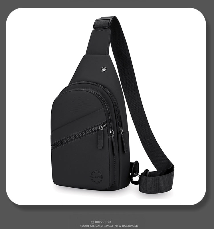 Men Casual Canvas Shoulder Black Chest Pack
