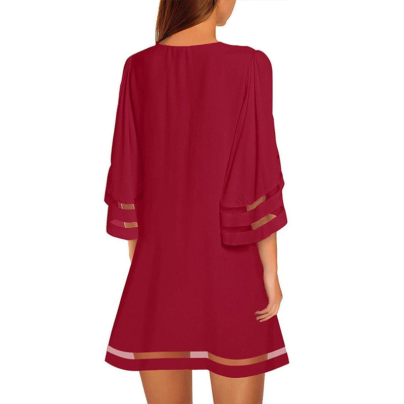 V Neck Casual Mini Dress 2019 Summer New Fashion Women Dress