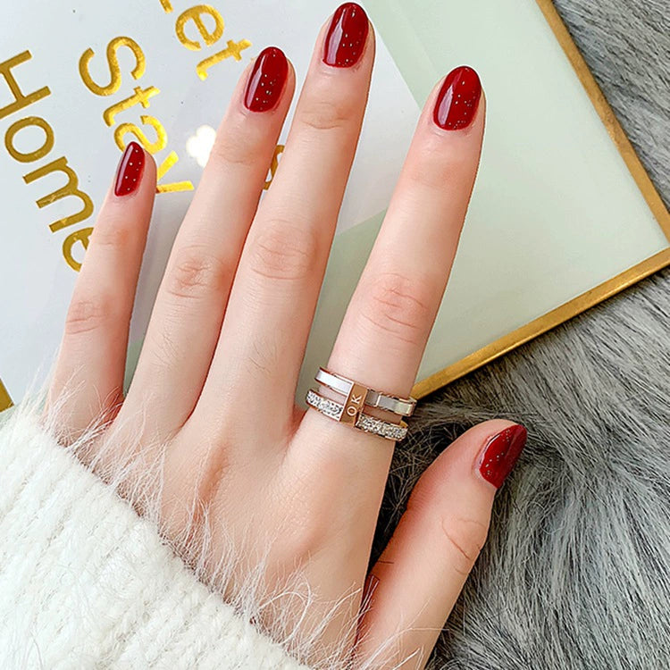 Women's Ins Titanium Steel No Fading Rose Gold Shell Ring