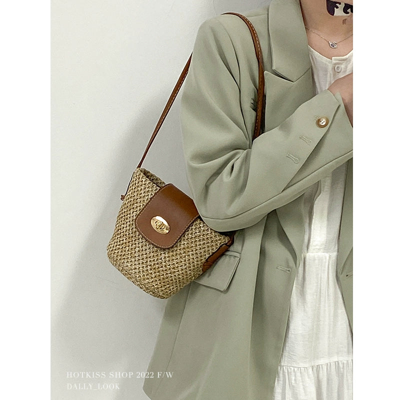 Summer Mini Woven Small Bag Shoulder Beach Travel