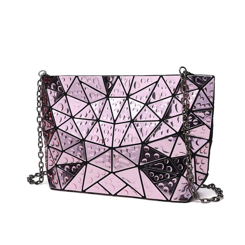 Diamond Pattern Sequins Water Drop Shoulder Bag Casual Laser Chain