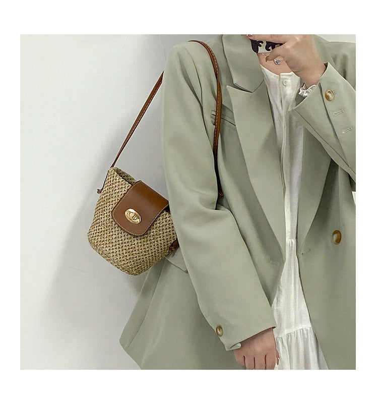 Summer Mini Woven Small Bag Shoulder Beach Travel