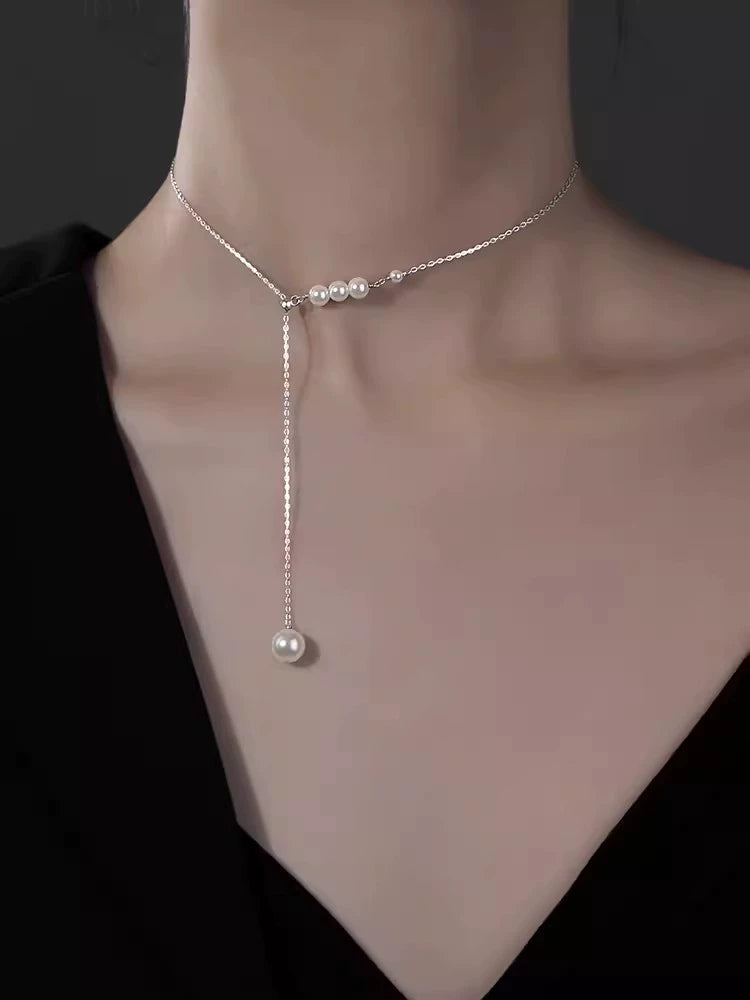 Niche Style Tassel Clavicle Chain Fancy Accessible Luxury Female Pearl